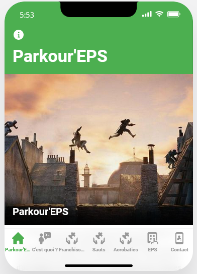 Parkour eps appli en photo